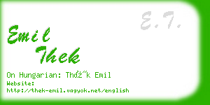 emil thek business card